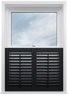 Bromley, Midnight Black - Cafe Style Plantation Shutter